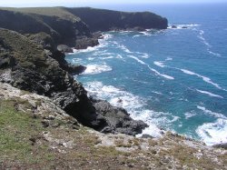Looking back towards Park Head, near Bedruthan Steps, Cornwall Wallpaper