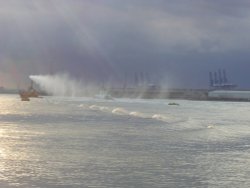 A Fireboat on the Thames at Gravesend. Wallpaper