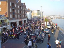 Bikemeeting in Poole on the quay Wallpaper