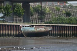 Old boat on River Tyne Wallpaper