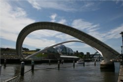 Gateshead Millennium Bridge. Bridge open Wallpaper