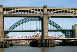Tyne Bridges from the river. Wallpaper