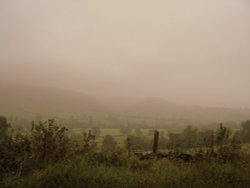 Mist over Dove Dale Wallpaper