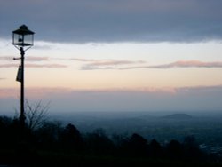 View from Malvern Hills as dusk