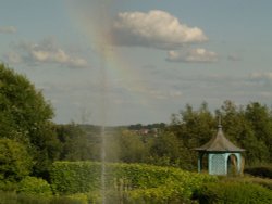 Rainbow in a fountain, Hillesden House, Hillesden, Bucks Wallpaper