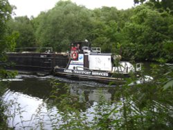 Workboat on the River Don at Sprotbrough Wallpaper