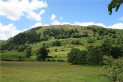 The fields and fells around Glencoyne Bay, Ullswater. English Lakes. Wallpaper