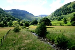The Fells and Fields round Glencoyne Bay, Ullswater. English Lakes. Wallpaper