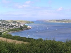 The Camel Estuary and Padstow seen from Dennis Hill Wallpaper