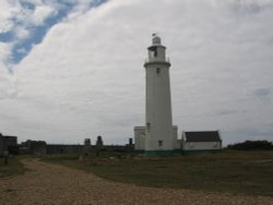 Hurst Lighthouse on a grey day Wallpaper