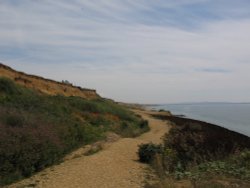 Coastal path at Barton on Sea Wallpaper