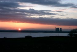Sunset over Richborough power station Wallpaper