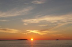 Sunset west from Portquin near Port Isaac, Cornwall. Wallpaper