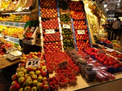 Fruit & veg stall, the Covered Market, Oxford Wallpaper