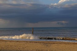 Eccles on Sea sunny sunset evening Wallpaper