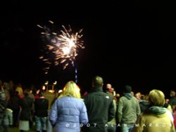 Bonfire & Fireworks Display Wallpaper