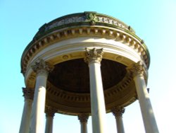 The top of an ornate bandstand. Wallpaper