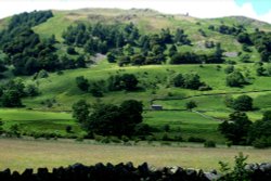 The fells overlooking Glencoyne Bay, Ullswater. Wallpaper