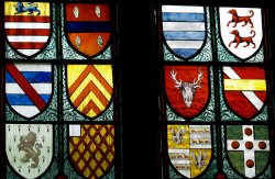 Stained glass in the church, Wootton Underwood, Bucks Wallpaper