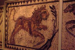 Roman Lion Mosaic Wallpaper