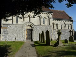 Church of St. Nicholas, Barfrestone, Kent Wallpaper
