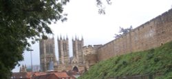 Lincoln Cathedral and Castle wall Wallpaper