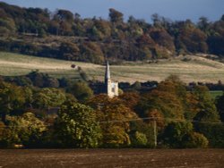 Distant view of Ivinghoe Church, Bucks.