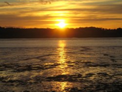 Sunset over the creek 3. Wallpaper