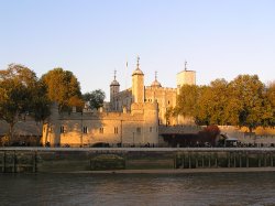 The Tower of London with traitor's gate seen from the river in evening light Wallpaper