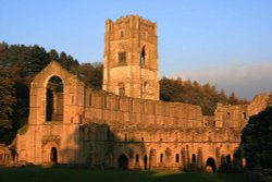 Fountains Abbey at Sunset Wallpaper