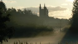 St Mary's Church In The Mist Wallpaper