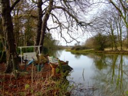 View of the Nene from the bottom of the cottage garden Wallpaper