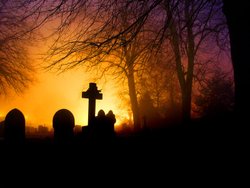 Glowing graveyard Wallpaper