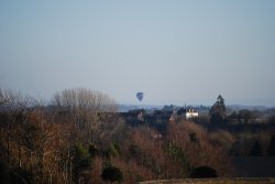 View of hot air balloon from Witley Court Wallpaper