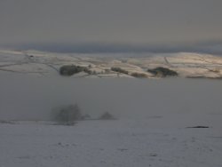 December mists over Weardale Wallpaper