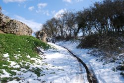 Around the side of the Roman Fort