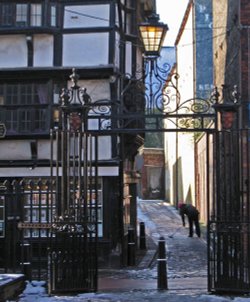Sweeping snow in Rochester, Kent