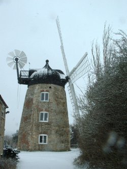 Wheatley Windmill in the snow