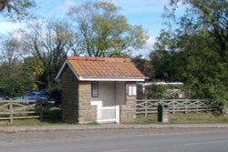 A bus shelter in Goathland