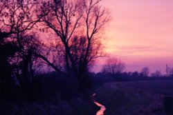 Sunset on the road from Brant Broughton