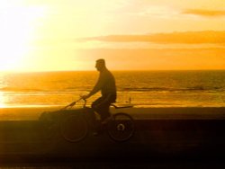Sunset doggy walk at Cleveleys Wallpaper