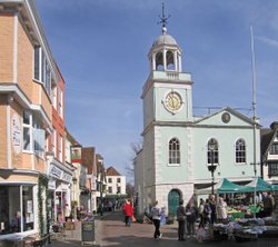 The Guildhall, Faversham, Kent on market day
