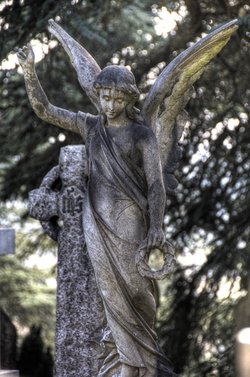 Aldershot Military Cemetery - Angel with wreath