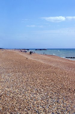 Hastings pebble beach.
