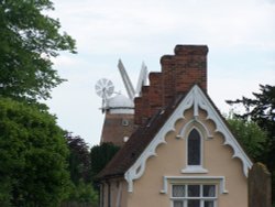 Almshouse and Windmill Thaxted Wallpaper