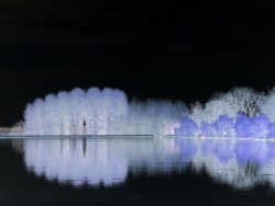 Negative of Clattercote reservoir, near Cropredy, Oxon. Wallpaper