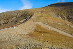 Climbing up Mount Snowdon. Wallpaper