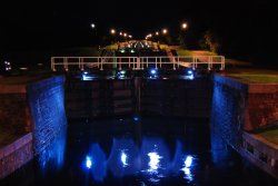 Loch Laggan Dam at night. Wallpaper