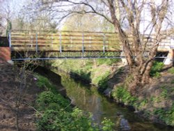 The new footbridge across the River Pinn, Eastcote village Wallpaper