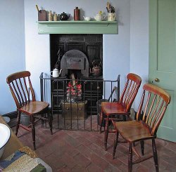 Cottage kitchen fireside, Blists Hill, Shropshire Wallpaper